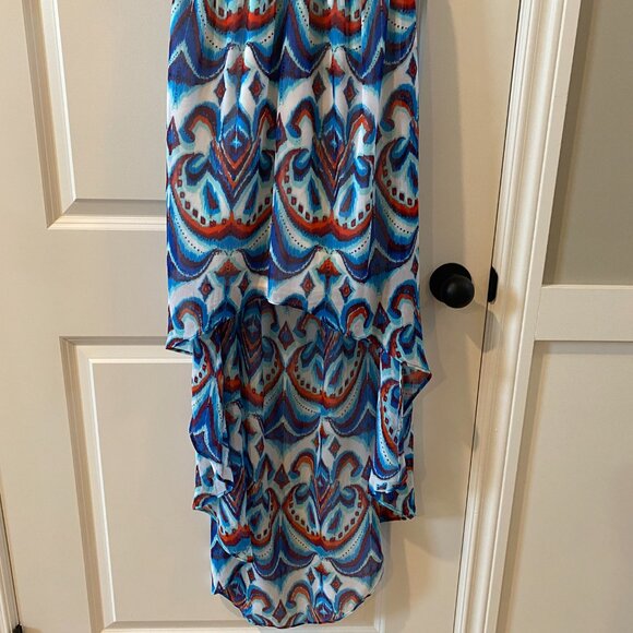Bebe Multicolor Print Hi Lo Dress Size Medium - Picture 5 of 11